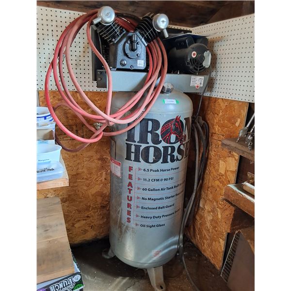 Iron Horse Air Compressor,  60 gal.,220V, Hose and Blow End
