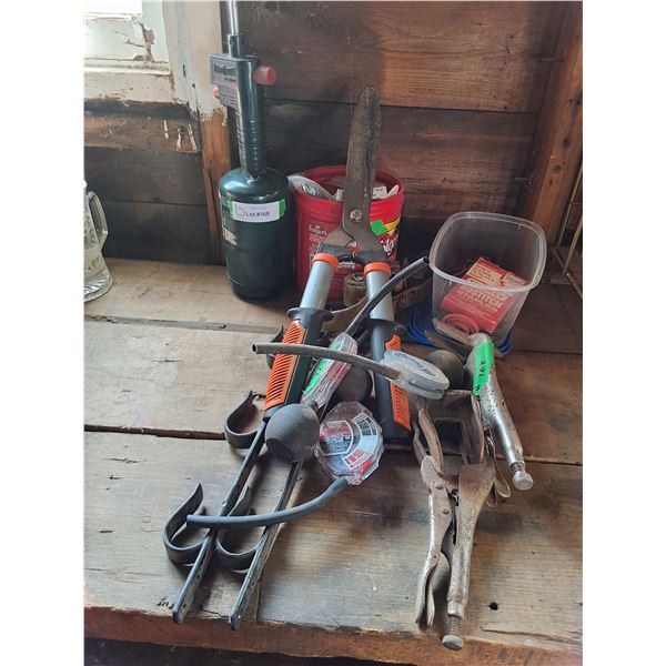 Sm. Propane Torch,  Pruner, Vice Grips,  Antifreeze Testers