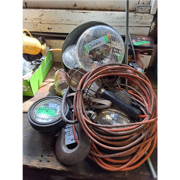 Head Lights,  Hooks, Oil Can, Heat Lamp