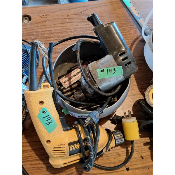 Dewalt 3/8:" Drill and Bits- works