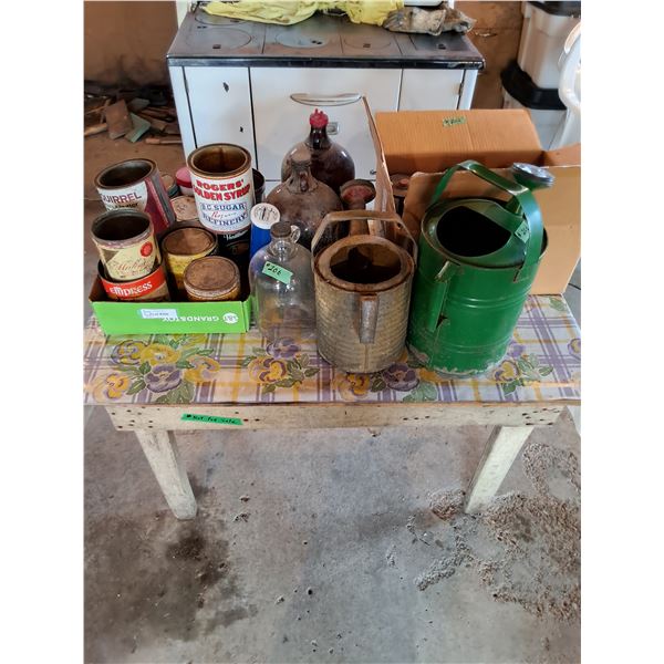 Misc Tins, Cans, Water Cans