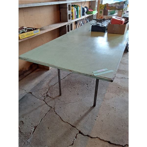 Handmade Plywood,  Pipe Legged Table- ONLY TABLE IN THIS LOT