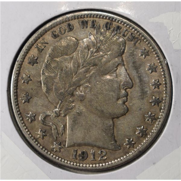 1912 BARBER HALF DOLLAR XF