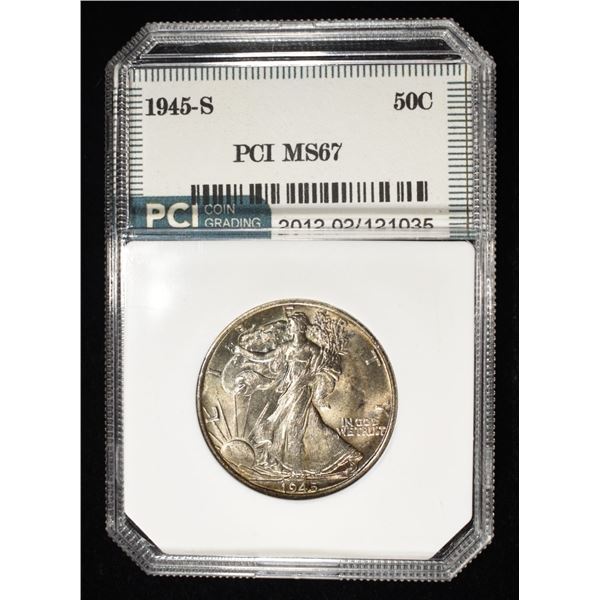 1945-S WALKING LIBERTY 50C PCI SUPERB GEM BU
