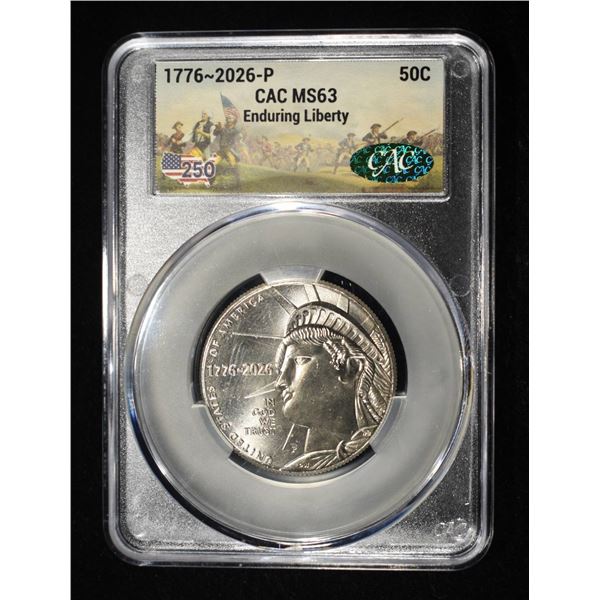 1776-2026-P ENDURING LIBERTY HALF DOLLAR CAC MS-63