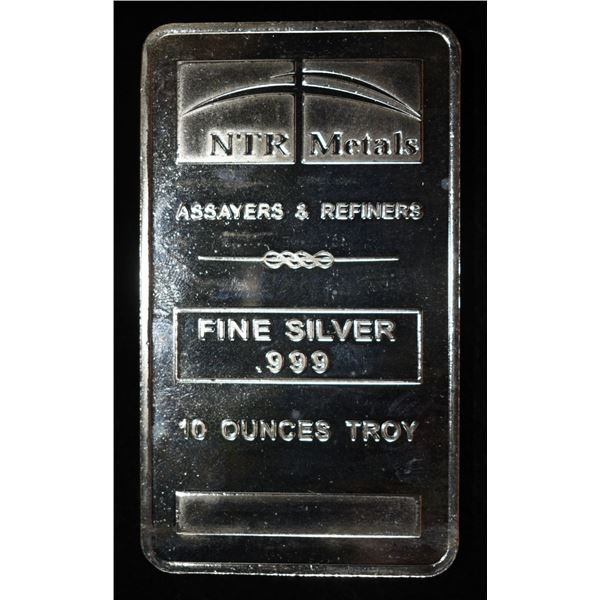 NTR METALS 10 OZ .999 SILVER BAR