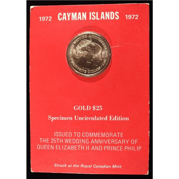 1972 CAYMAN ISLANDS $25 GOLD