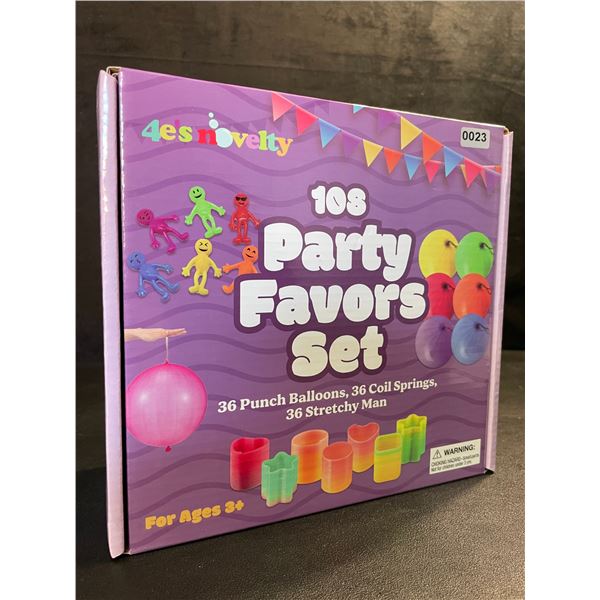 108PC Party Favors Set - Includes 36 Punch Balloons, 36 Slinkies, & 36 Stretchy Toys - New