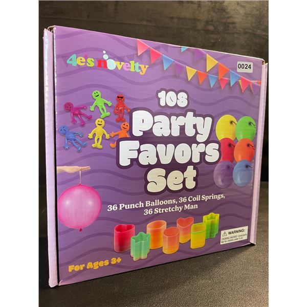 108PC Party Favors Set - Includes 36 Punch Balloons, 36 Slinkies, & 36 Stretchy Toys - New
