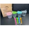 Image 2 : 4PC Ice Cream Storage Containers for Ninja Creami with Lids and Spoons - New