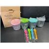 Image 2 : 4PC Ice Cream Storage Containers for Ninja Creami with Lids and Spoons - New