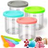 Image 1 : 4PC Ice Cream Storage Containers for Ninja Creami with Lids and Spoons - New