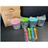 Image 2 : 4PC Ice Cream Storage Containers for Ninja Creami with Lids and Spoons - New