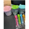 Image 3 : 4PC Ice Cream Storage Containers for Ninja Creami with Lids and Spoons - New