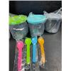Image 4 : 4PC Ice Cream Storage Containers for Ninja Creami with Lids and Spoons - New