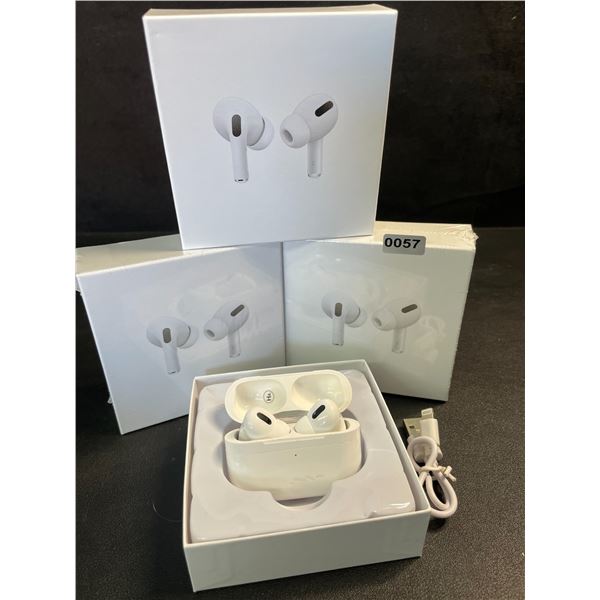 Lot of 3 Pairs Air-Pod Style Wireless Earbuds with Charging Cases - New Sealed!