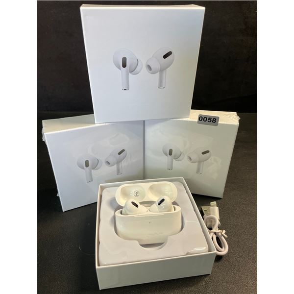 Lot of 3 Pairs Air-Pod Style Wireless Earbuds with Charging Cases - New Sealed!