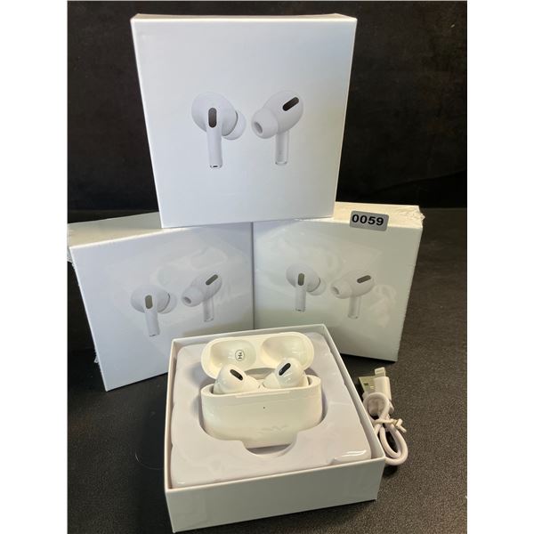 Lot of 3 Pairs Air-Pod Style Wireless Earbuds with Charging Cases - New Sealed!