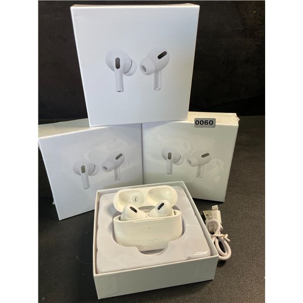 Lot of 3 Pairs Air-Pod Style Wireless Earbuds with Charging Cases - New Sealed!