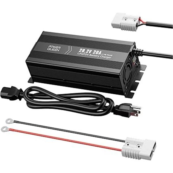 PowerQueen 29.2V 20A Lithium LiFePO4 Battery Charger - AC Input 100-240V - BRAND NEW!