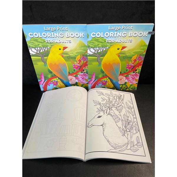 3 Large Print Adult Coloring Books - Various Detailed Designs - Brand New!