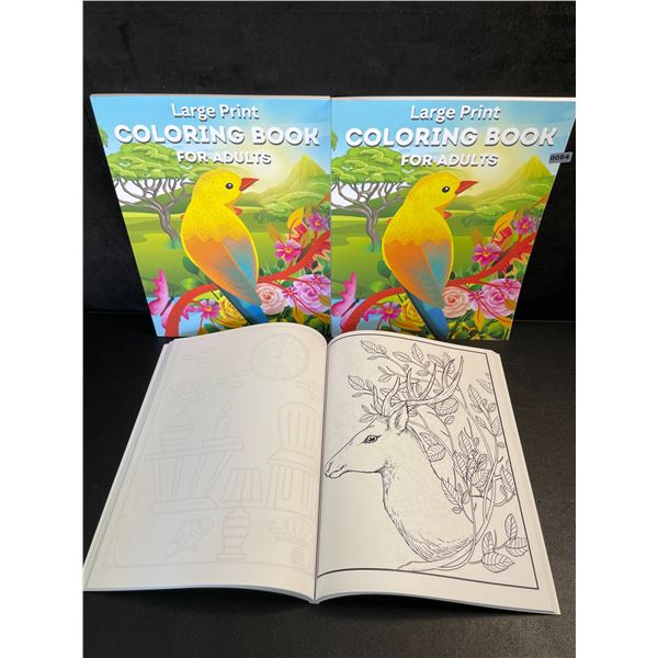 3 Large Print Adult Coloring Books - Various Detailed Designs - Brand New!