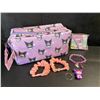 Image 2 : Kuromi 6PC Kawaii Cosmetic Storage Bag/Makeup Bag with Accessories - Brand New!