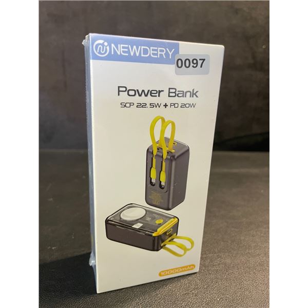 10,000mAh Portable Power Bank/Charger with Built-In Charge Cords & Apple Watch Charger - New Sealed!