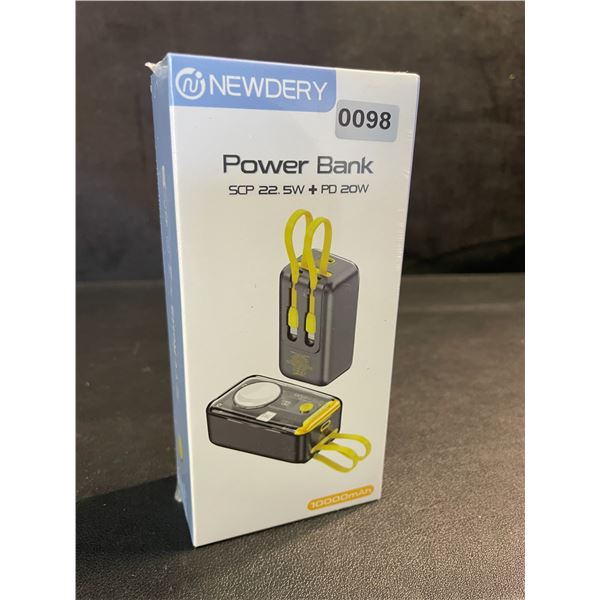 10,000mAh Portable Power Bank/Charger with Built-In Charge Cords & Apple Watch Charger - New Sealed!
