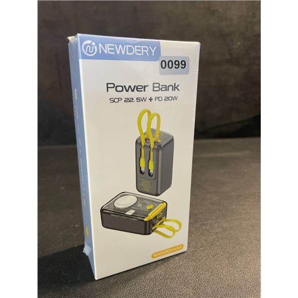 10,000mAh Portable Power Bank/Charger with Built-In Charge Cords & Apple Watch Charger - New Sealed!