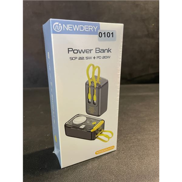 10,000mAh Portable Power Bank/Charger with Built-In Charge Cords & Apple Watch Charger - New Sealed!