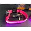Image 3 : 2 Masbrill LED Light-Up Dog Collars - Rechargeable/Rainproof Super-Bright Design (Size S - Pink) New