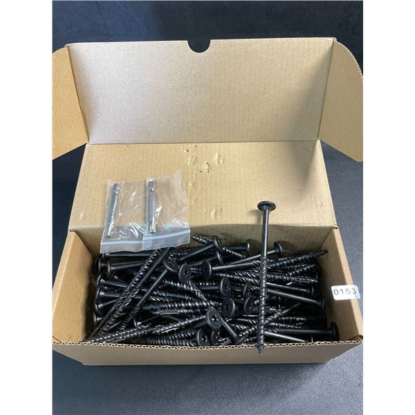 100PC Box of 4-1/2" #14 Heavy-Duty Wood Screws - Star Drive with Included Star Bit - New!