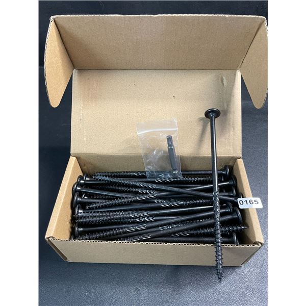 50PC Box of 6" #14 Heavy-Duty Wood Screws - Star Drive with Included Star Bit - New!
