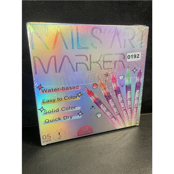 12-Pack of Nail Art Markers - Multicolor (0.5mm) Opaque Paint/Quick-Dry - for DIY Nail Art - New!