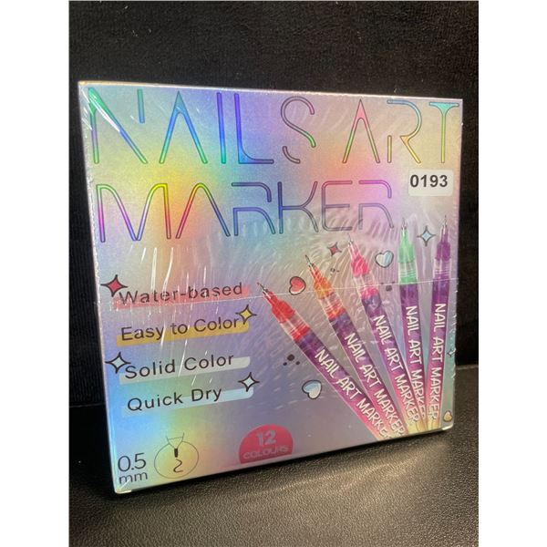 12-Pack of Nail Art Markers - Multicolor (0.5mm) Opaque Paint/Quick-Dry - for DIY Nail Art - New!