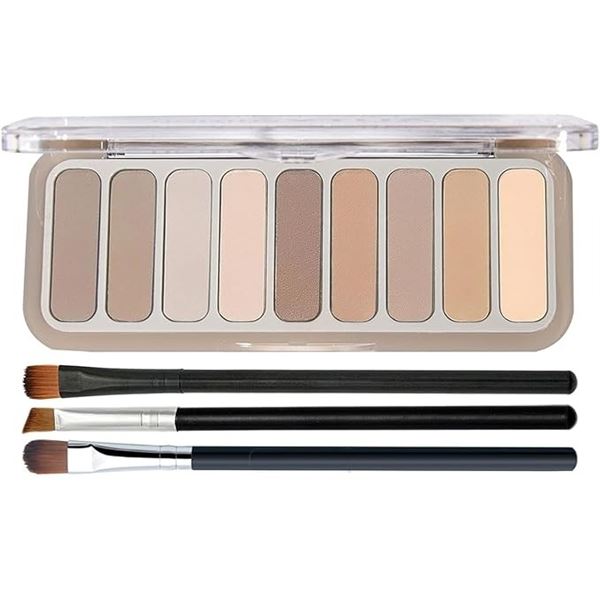 Miss Lara The Beauty Edition 9-Color Eyeshadow Palette + 3 Brushes - New
