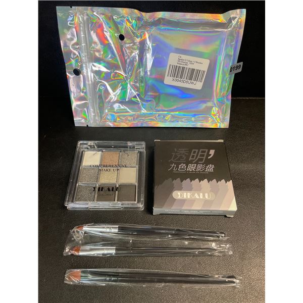 Smokey 9-Color Eyeshadow Palette + 3 Brushes - New