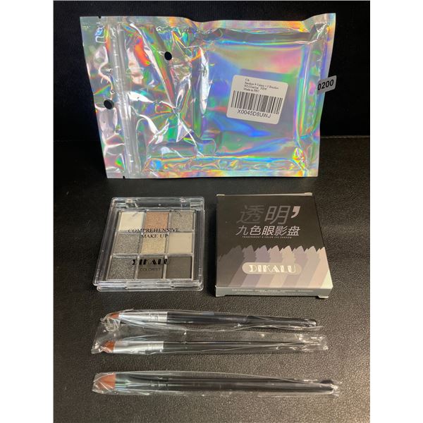 Smokey 9-Color Eyeshadow Palette + 3 Brushes - New