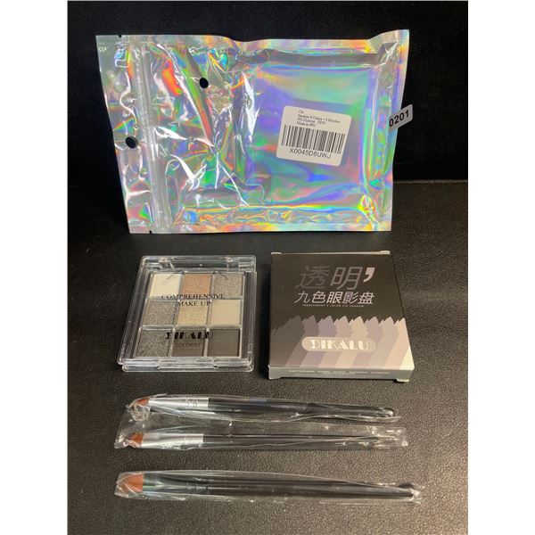 Smokey 9-Color Eyeshadow Palette + 3 Brushes - New