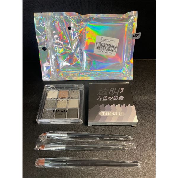 Smokey 9-Color Eyeshadow Palette + 3 Brushes - New