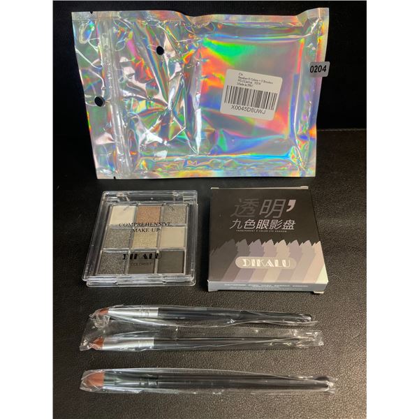 Smokey 9-Color Eyeshadow Palette + 3 Brushes - New