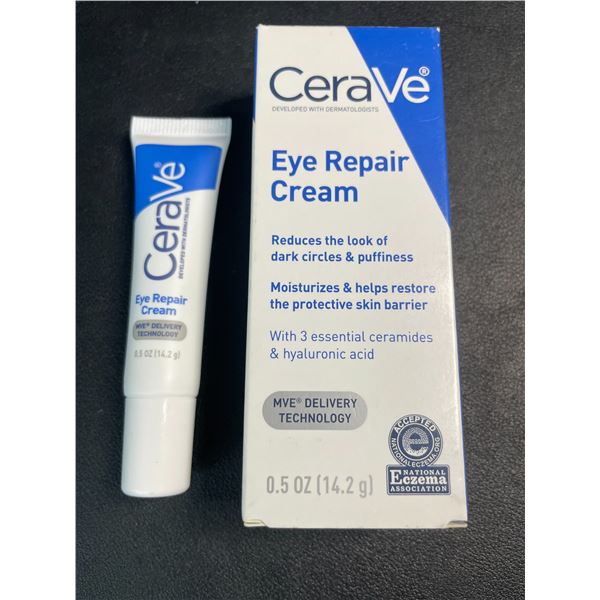 CeraVe Eye Repair Cream with Hyaluronic Acid (14.2g) Reduces Eye Dark Circles/Puffiness - New