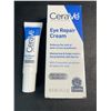 Image 1 : CeraVe Eye Repair Cream with Hyaluronic Acid (14.2g) Reduces Eye Dark Circles/Puffiness - New