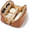 Image 1 : EACHY Large Travel Makeup/Cosmetic Bag (Brown) Open Flat/Spacious Design - Brand New