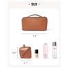 Image 2 : EACHY Large Travel Makeup/Cosmetic Bag (Brown) Open Flat/Spacious Design - Brand New