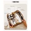 Image 6 : EACHY Large Travel Makeup/Cosmetic Bag (Brown) Open Flat/Spacious Design - Brand New