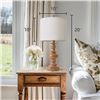 Image 2 : 2-Pack Rustic/Farmhouse Style Bedside Table Lamps with Linen Shades - 20" - Brand New!