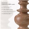 Image 9 : 2-Pack Rustic/Farmhouse Style Bedside Table Lamps with Linen Shades - 20" - Brand New!