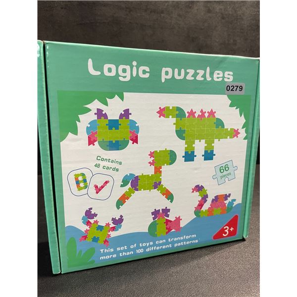 Logic Puzzles 66pcs Educational Wooden Puzzle Toy Set for Toddlers - Shapes/Cards - New